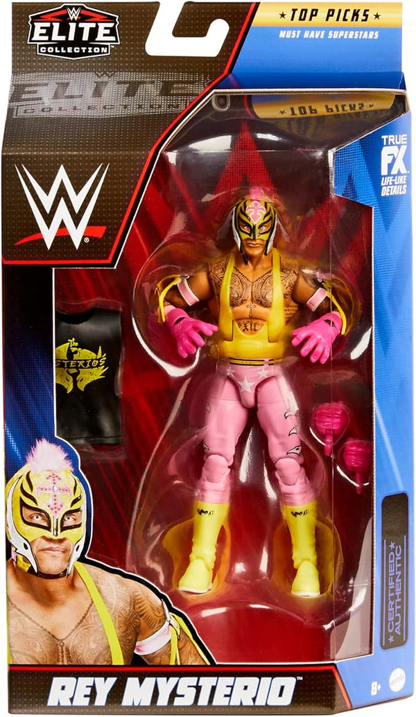 Mattel WWE Elite Collection Rey Mysterio 6' Action Figure, With articulation and Life-Like Details