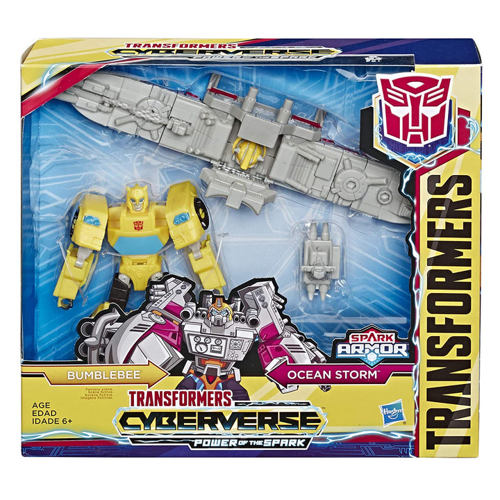 Transformers Toys Cyberverse Spark Armor Bumblebee - Ocean Storm Action Figure